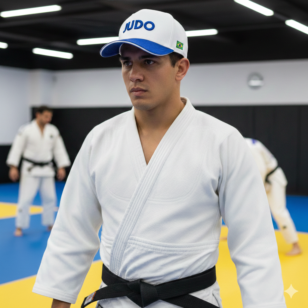 Boné Judo Brasil White Heart CBJ Oficial