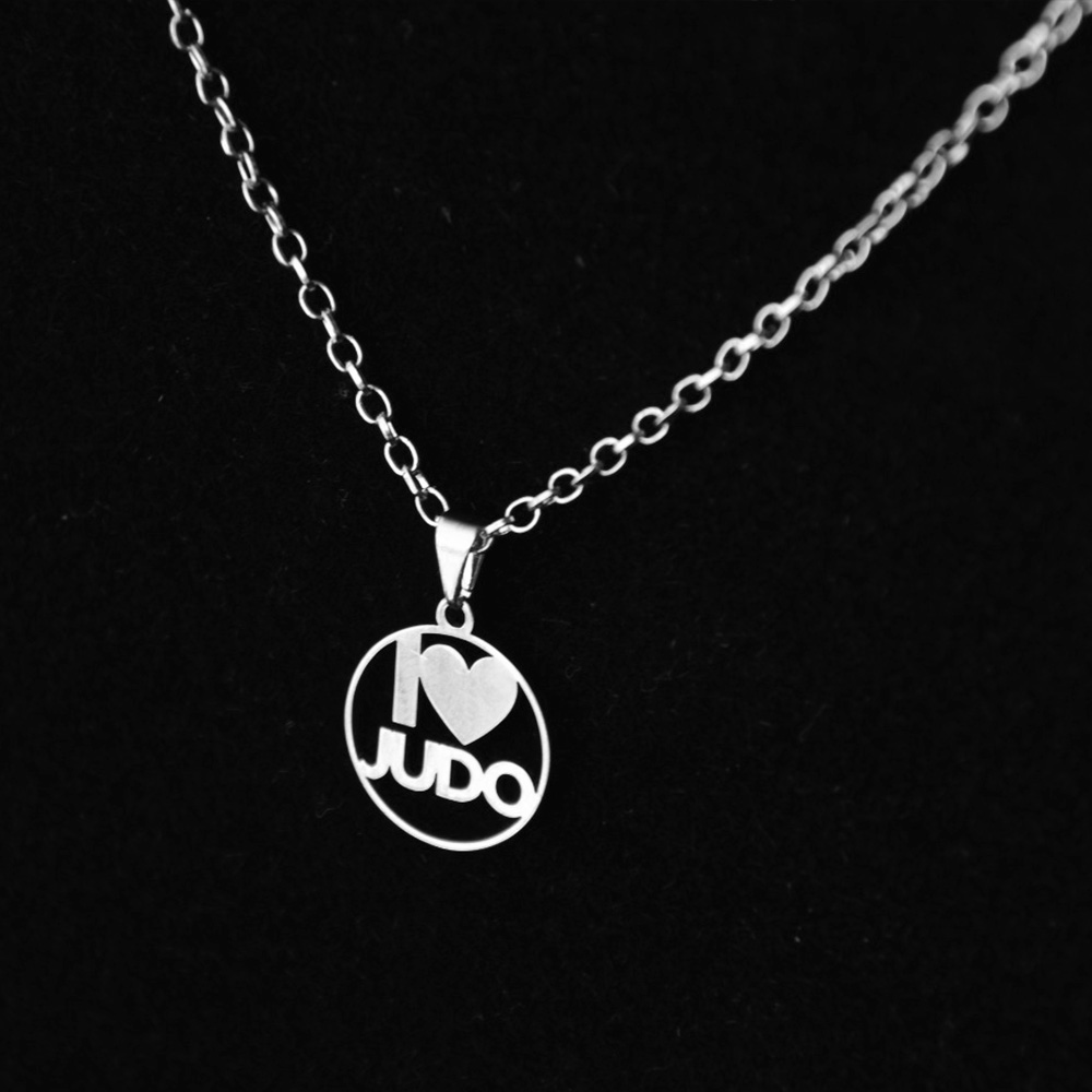 Colar com Pingente I Love Judo Inox